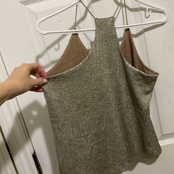 ANTHROPOLOGIE LETITIA RACERBACK SHIMMER TANK Bishop + Young Women’s Size Medium - Picture 6 of 6